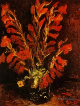  rouge Peintre - Vase aux glaïeuls rouges Vincent van Gogh